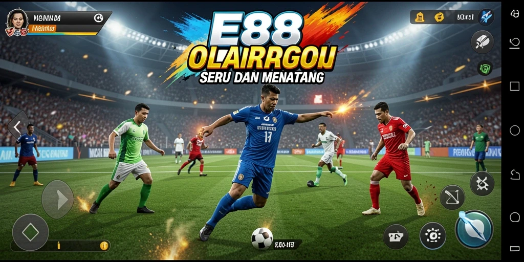 Tangkapan layar E88 menunjukkan aksi seru dalam permainan olahraga.