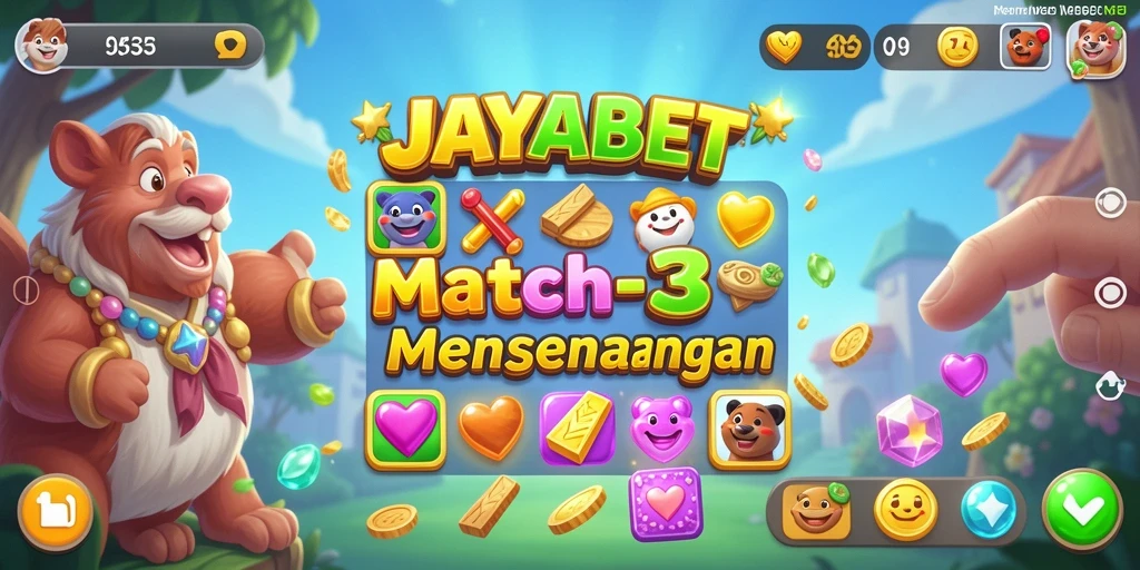 Screenshot gameplay JAYABET yang menunjukkan aksi Match-3 yang seru.