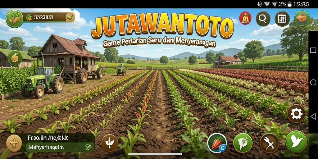 Tampilan gameplay <strong>JUTAWANTOTO</strong> yang menarik dengan ladang subur.