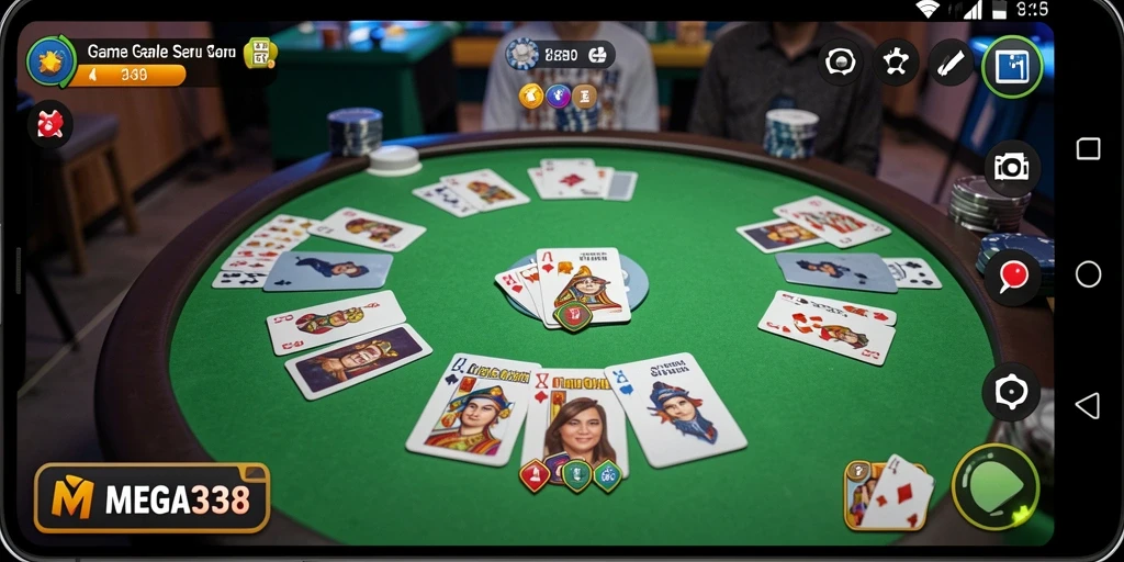 Tampilan gameplay Gaple yang seru dan interaktif dalam MEGA338.