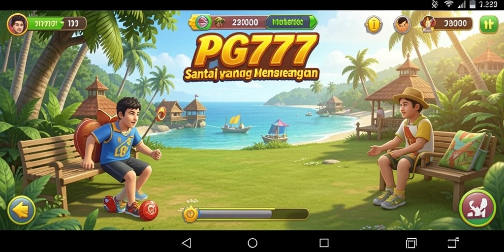 Tangkapan layar menunjukkan gameplay seru PG777 yang penuh warna.