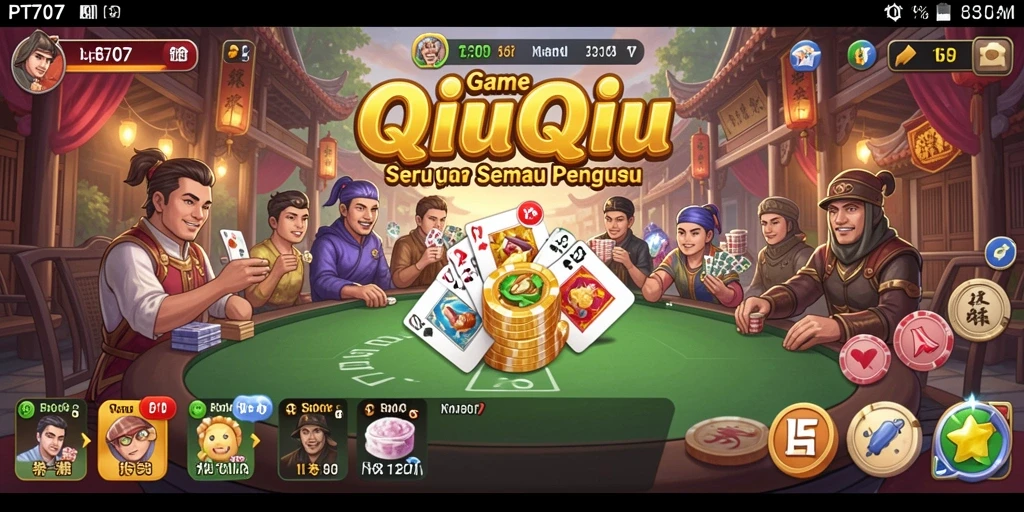 Screenshot PT707 menampilkan aksi seru permainan QiuQiu yang menantang.