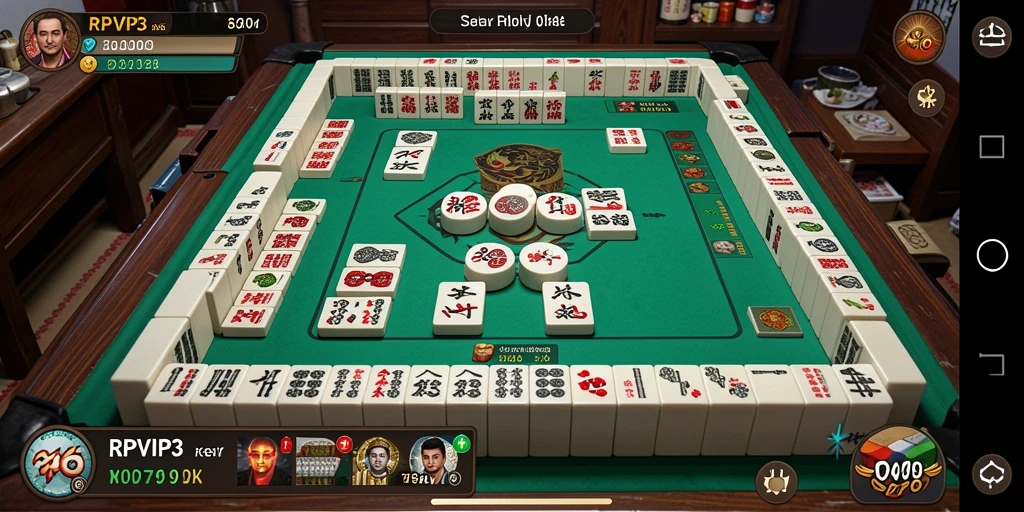 Screenshot RPVIP3 menampilkan gameplay Mahjong yang menarik.